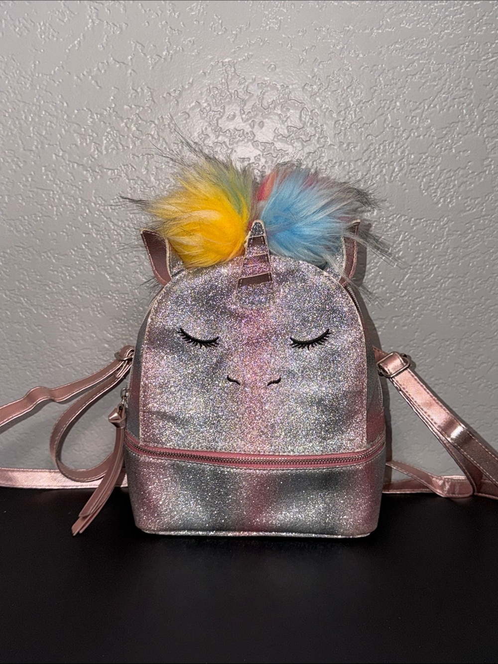 Under One Sky Girls Glittery Unicorn Mini Backpack